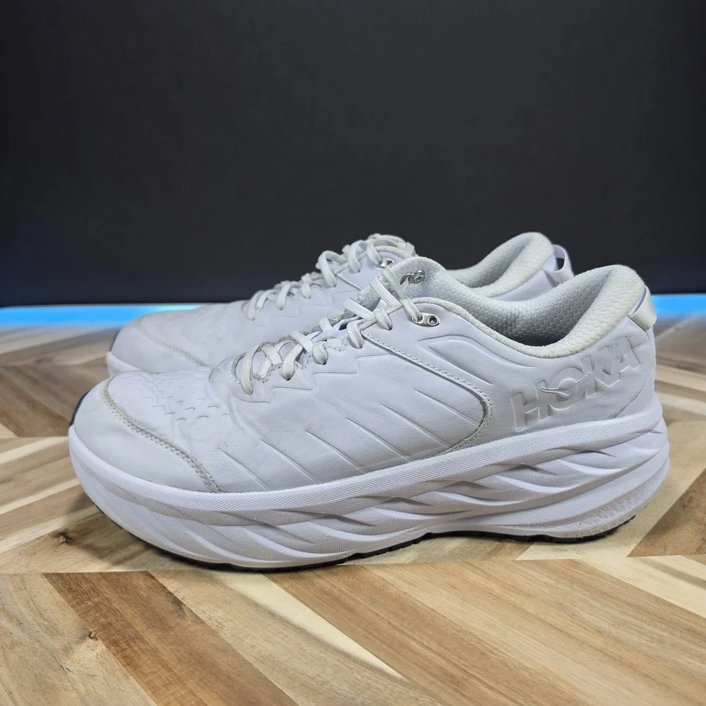 Men's Size 15 - Hoka One One HOKA Bondi SR White sneaker Slip Resistant Work